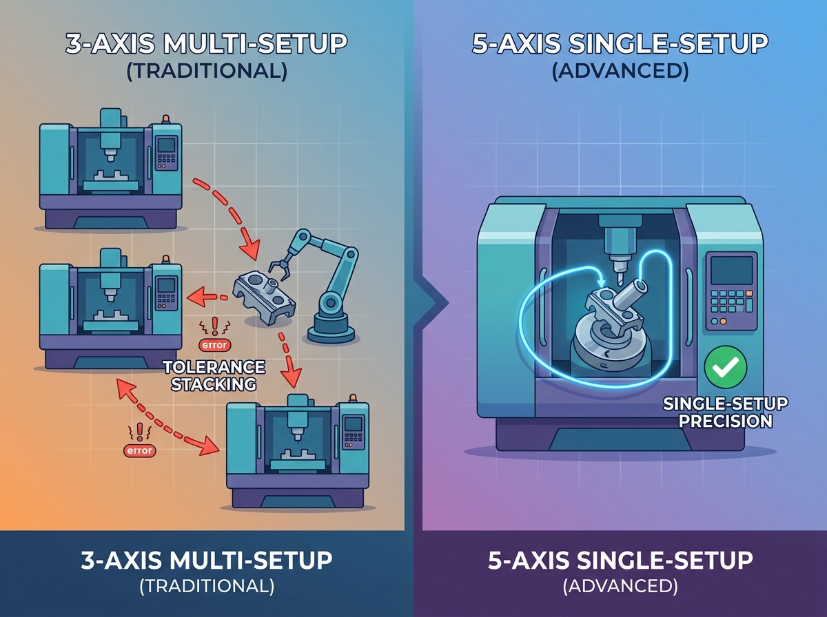 Complex continuous machining setup